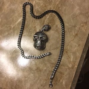 Stainless Steel Skull Necklace Set